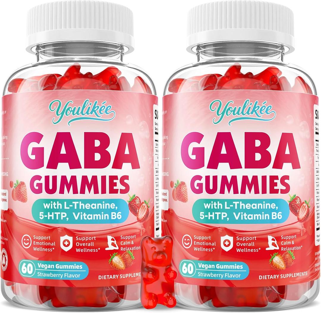 3 Pack GABA Gummies, Strawberry Flavor, 180 Count (EXP 11/11/27)