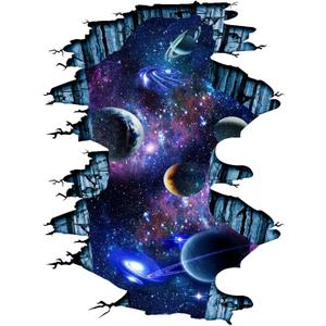 Quanhaigou Galaxy Wall Sticker,Space Wall Decal,Planet Wallpaper Decoration Decor