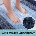 Arotive Microfiber Bathroom Rugs, Shaggy Soft and Absorbent Bath Rug, Non-Slip, Thick Plush Machine Washable Dry Bath Mats for Bathroom, Tub and Shower, 47x17, Blue, Rectangular