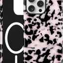 Magnetic Little Tortoise Shell Phone Case for iPhone 13/14, Compatible with MagSafe, Cute White Aesthetic Leopard Print Soft TPU Hard PC Shockproof Protective Phone Cover for Women Girls