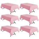 sancua 6 Pack Pink Tablecloth 60 x 102 Inch, Rectangle Table Cloth for 6 Feet Table - Stain and Wrinkle Resistant Washable Polyester Table Cover for Dining Tables, Buffet Parties and Camping