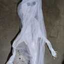 8FT Halloween Inflatables Outdoor Decorations Ghost Bride Halloween Decor Outside Blow Ups with Red Eyes LED Lights for Yard Indoor Lawn Party Porch Garden