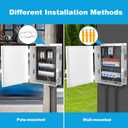 Electrical Junction Box, Outdoor Water Resistant Nema Enclosure, Ventilated ABS Plastic WiFi Project Box with Internal Mounting Panel & Hinged Cover 9.2" Lx 7" Wx 4.6" H
