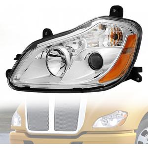 Driver Left Side Headlight Assembly with Chrome Trim & Projector Low Beam FIT Kenworth T680 2013–2021 – Halogen High Low Beam – Direct Replacement – Replace OE# P54-6103-11000