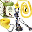 HOKINETY Dog Hanging Bungee Tug Toy: Interactive Tether Tug-of-War for Pitbull Small to Large Dogs to Exercise and Fun Solo Play - Durable Retractable Tugger Dog Rope Toy with 2 Chew Rope Toys