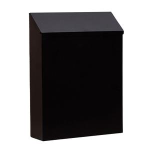 Wall Mounted Mailbox Drop Box with Lock Key Metal Postbox Wall Hanging Mail Box Newspaper Holder Box for Gate Outside House Decor, Black