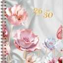 2026-2030 Monthly Planner - 5 Year Monthly Planner/Calendar 2026-2030 Spiral Bound, Jan. 2026 - Dec. 2030, 6.4" x 8.5" Planners with Tabs, 60 Month Calendar, Two-Side Pocket - Pink Flower