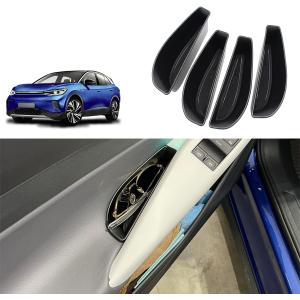 Muslogy for VW ID.4 Door Handle Storage Box Set of Four Accessories Armrest Cover, Front Door and Rear Door Compatible with VW ID 4 ID4 2021 2022 2023, Black