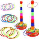 2 Color Columns + 48 Circles, Colorful Happy Circle Game,Children's Play Park, Christmas Party Birthday Party Gift. Suitable for Indoor Holiday Games Family Christmas Party Games