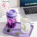 16oz Coffee Cup Cold Water Bottle, Clear and Transparent Cup, 100% Leakproof One Hand, Narrow Spout Easy Carried for Women, Men, Office School Travel, White