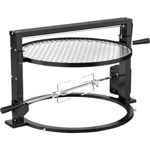 only fire Santa-maria Style Grill Rotisserie System Adjustable Cooking Grate Attachment for Weber 22 inch Kettle Grills - Global Patent