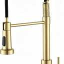 Pull Down Kitchen Faucet with Cup Washer Brushed Gold