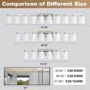 6-Light Bathroom Light Fixtures, Modern Vanity Lights, Brushed Nickel Metal Wall Lamp with White Marble Glass for Bathroom, Mirror, Living Room, Bedroom, Cabinet, Porch, Hallway, E26 Base