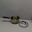 P&P CHEF 2 Quart Sauce Pan with Lid, Stainless Steel Saucepan, Small Milk Pot for Multipurpose Cooking, Visible Glass Lid & Stay-cool Silicone Handle & Tri-Ply Base, For All Stoves & Dishwasher Use