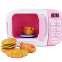 Boley Pink Microwave Playset - 11 Pc Light & Sound Pretend Play Kitchen Toys Set with Play Food for Kids Ages 3+