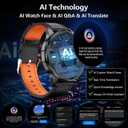 Smart Watch, GPS & Free Maps, AI, Bluetooth Call & Text, Health, Sleep & Fitness Tracker, 100+ Sport Modes, Waterproof, Long Battery Life, Waterproof, Compass, Barometer, 2 Bands Smartwatch for Men