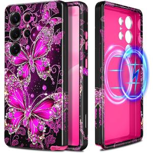 Casetego for Galaxy S25 Ultra Case,Compatible with MagSafe,[Military Grade Drop Test] Full Body Protection Slim Shockproof Rugged Marble Women Case for Samsung Galaxy S25 Ultra 6.9 inch,All Purple,Demage