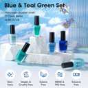 GELLEN Teal Green & Blue Nail Polish, Quick Air Dry Non-Gel Regular Nail Polish No Light Needed, 6-color Blue Set For Finger Toe & Fake Nails Home Salon Summer Winter | Toxin TPO HEMA Free