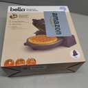 bella Flip-n-Store Waffle Maker, EverGood Ceramic Nonstick Coating, Fits-anywhere Kitchenware, Power Indicator Light & Touch Handle, 7 Wide & 1" Deep Plates, 1000 Watt, Plum