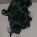 KOME Green Wigs with Bangs,Green Wig for Women Highlight Long Wavy Wig for Women,Long Curly Wigs Synthetic Hair Wig for Party Cosplay Daily Use 26IN