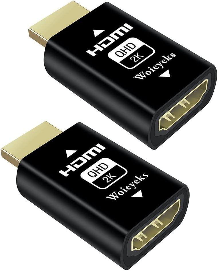 2K HDMI EDID Emulator Passthrough,Display Emulator Adapter for Thunderbolt(Mini DisplayPort/DisplayPort) to HDMI KVM Switch/Extender/AV Receiver/Video Splitters Support 1080@60HZ (2 Pack)