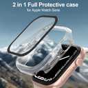 3 x 2 in 1 Case for Apple Watch Series 10 Series 11 Screen Protector 46mm Accessories,Lightweight Hard PC Bumper Built-in HD Tempered Glass Overall Protective Face Cover Compatible iWatch (Clear)