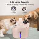 Cat Water Fountain, 2.5L Cat Fountain, Super Silent Pet Water Fountain, Water Dispenser with Smart Pump for Cats, Dogs, Multiple Pets Pink