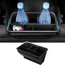 Karltys Rear Center Console Organizer for Tesla Model Y 2020-2024 2025 Accessories 2nd Row Back Seat Storage Box Under Seat Rear Middle Air Outlet Trash Can Container Bin ABS Black