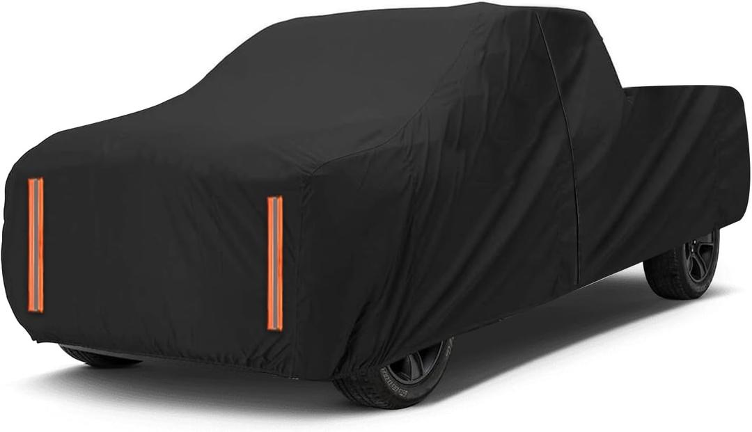 Truck Cover Waterproof All Weather, Full Outdoor Truck Pickup Covers Fit for Chevy S10/C10, Ford Ranger, RAM 1500 Silverado 1500, Toyota Tacoma Tundra, Nissan Frontier (Length Up to 210 inch)