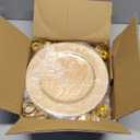 13 Inch Round Elegant Serve ware Charger Plates with Matching Napkin Rings, Wedding, Dinner party, Event - Choose from our Variety of Styles and Quantities (12, Moslem Gold)