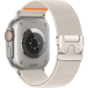 Elastic Sport Band for Apple Watch Ultra/3/2 Bands 49mm 46mm 45mm 44mm 42mm 41mm 40mm 38mm Men Women,Parachute Buckle Stretchy Fabric Nylon Strap Wristband for iWatch Series 11 10 9 8 7 6 5 4 3 SE