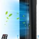 Abolee Tower Fan, 23ft/s Desk Fan with Remote, 70 Oscillating, Standing Table Fan with 4 Speeds, 4 Modes, 12Timer, 2026 New 13'' Bladeless Fan for Bedroom Office, Home