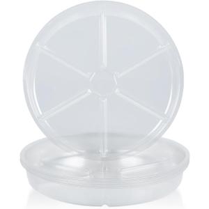 Plant Saucer 12PCS Clear Plastic Flower Plant Pot Saucer Plant Trays for Indoors Outdoors (10")