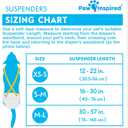 Paw Inspired Dog Diaper Suspenders with Velcro Fasteners | Stretchy Adjustable Suspenders for Female and Male Disposable and Washable Diapers | Fits Small, Medium and Large Size Pets (XS/S, Purple)