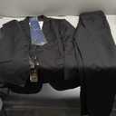 Cooper & Nelson 3 Piece Mens Suit Set, Slim Fit Suit for Men, Solid Jacket, Vest, Pants and Tie (Small, Black)