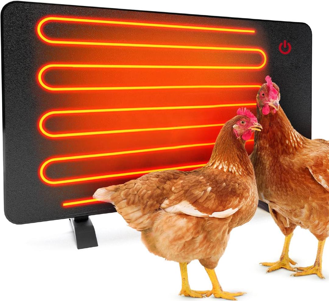 Econohome Safe Chicken Coop Heater, Safer Than Brooder Lamps, Gently Warm, 150 Watts, ETL Compliant for Safety - Also for Pets and Under Desk (Black)