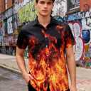 RAISEVERN Mens Hawaiian Shirt Casual Button Down Short Sleeve Tropical Beach Dress Shirt for Summer Holiday (Black, M)