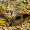 RUSPEPA Kraft Wrapping Paper Roll - Lemon Design Great for Summer, Holiday and Special Occasion Wrap - 24 inches X 100 feet