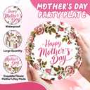50PCS Happy Mother's Day Paper Plates and Napkins - Pink Floral Dessert Plates and Napkins Disposable Best Mom Ever Theme Supplie for Mother's Day Birthday Party Decorations