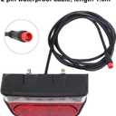 Flash Ebike Taillight 220° Wide Visibility, Fits for Rack Holes 50mm, Electric Bike Rear Light 6V-48V with SM/Waterproof Connector