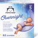 Amazon Brand - Mama Bear Overnight Diapers, Hypoallergenic, Size 5 (62 count), Disposable Baby Diapers, Night Time Protection, White