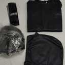 Kids Boys Costume Helmet Mask Knight Cosplay Halloween Full Outfit (Large, Black)