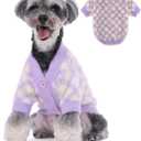 7 x Dog Sweater, Sweaters for Small Dogs, Warm Soft Pet Clothes for Puppy, Medium Large Cat, Dogs Girl or Boy, Dog Shirt for Winter Christmas (Purple, Small)