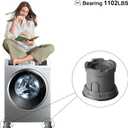 4Pcs Anti Vibration Pads for Washing Machine, Adjustable Height Stops Washer Dryer Moving, Prevents Noise, Vibration Transfer, Antivibration Stabilizer Support Feet with Suction Cup Bottom (Grey)