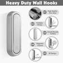 Dntorx Folding Coat Hooks, 6 Pcs Foldable Silver Wall Hooks Heavy Duty Foldable Hook Bathroom Towel Hooks Robe Hooks Wall Mounted for Hanging Coat Towels Clothes Hat Bags Keys