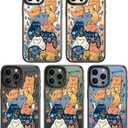 Magnetic for iPhone 13 Pro Max Magsafe Case Cute Aesthetic - Durable Shockproof 6.6 ft Drop Impact Phone Case Cover with Funny Fashion Cats Party Design 6.1" Black