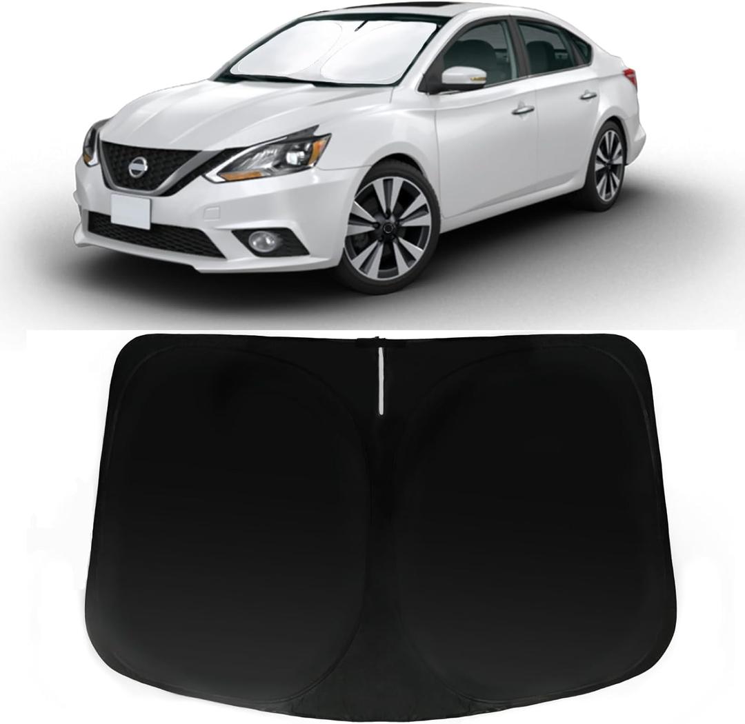 Windshield Sun Shade for Nissan Sentra 2014-2019 Car Front Window Sunshade with 240T Sun Visor Protector Blocks UV Rays Heat Sun Shield Accessories