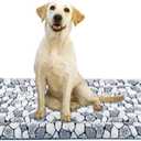 VANKEAN Dog Crate Pad Bed Mat Reversible (Warm & Cool), Soft Pet Sleeping Mat Dog Bed for Crate Suitable for Small to XX-Large Dogs and Cats, Machine Washable Crate Beds, Grey Stone Pattern