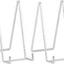 Plate Holder Easel Display Stand - 8 inch Metal Plate Stands for Display - Tabletop Picture Stand - Silver Iron Easels for Display Pictures | Photo Frames | Book | Decorative Plates | Plaque -2 Pack