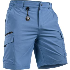 NORTHYARD Men's Cargo Hiking Shorts 9" Lightweight Outdoor Tactical Work Camping Sport Golf Casual Travel Fishing Multipocket (Blue, S)